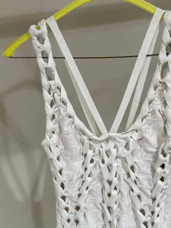 Herve Leger Cream Mini Dress - Picture 14 of 14